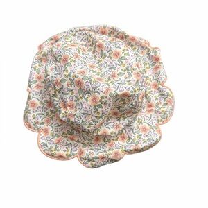 Floral Scalloped reversible Sun Hat for Kids - Pink & floral